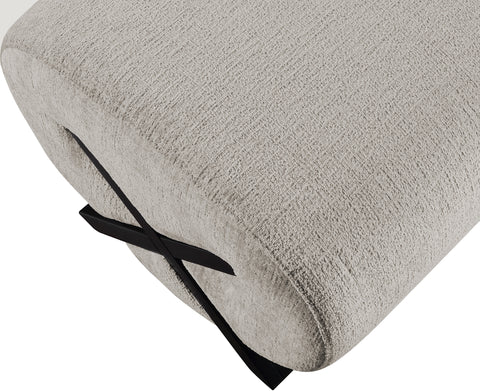 Waverly Grey Fabric Upholstered Ottoman, 1 Piece