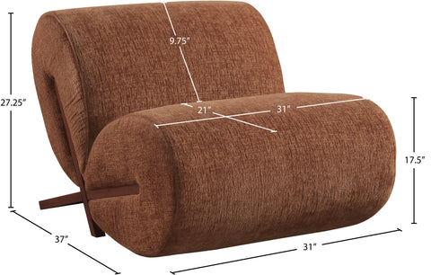 Waverly Cognac Fabric Upholstered Accent Chair, 1 Piece (Style 3)