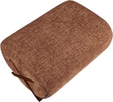 Waverly Cognac Fabric Upholstered Ottoman, 1 Piece (Style 3)