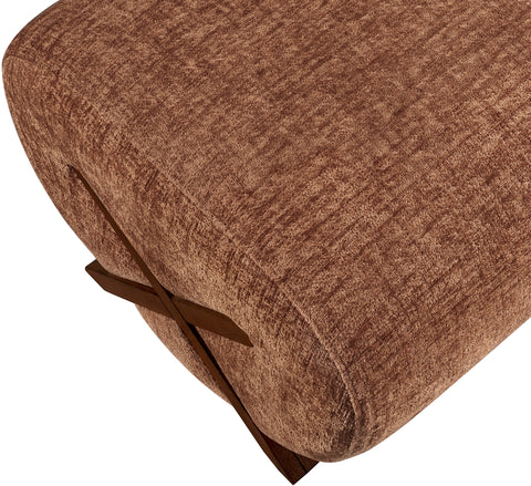 Waverly Cognac Fabric Upholstered Ottoman, 1 Piece (Style 3)