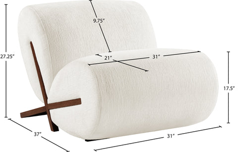 Waverly Cream Fabric Upholstered Accent Chair, 1 Piece (Style 3)