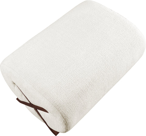 Waverly Cream Fabric Upholstered Ottoman, 1 Piece (Style 3)