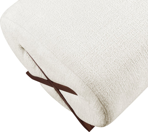 Waverly Cream Fabric Upholstered Ottoman, 1 Piece (Style 3)