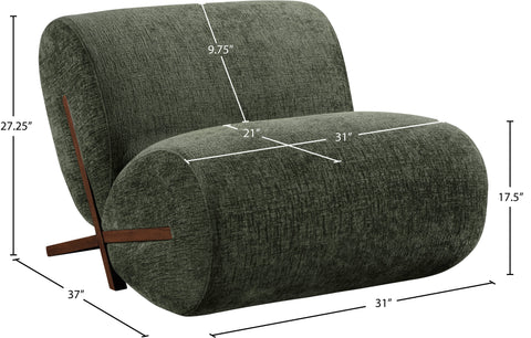 Waverly Green Fabric Upholstered Accent Chair, 1 Piece (Style 2)