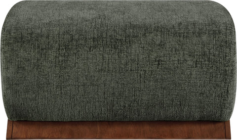Waverly Green Fabric Upholstered Ottoman, 1 Piece (Style 2)