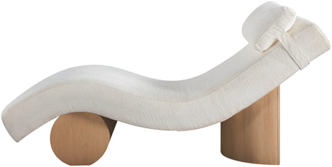 Rowan Cream Fabric Upholstered Chaise Lounge, 1 Piece