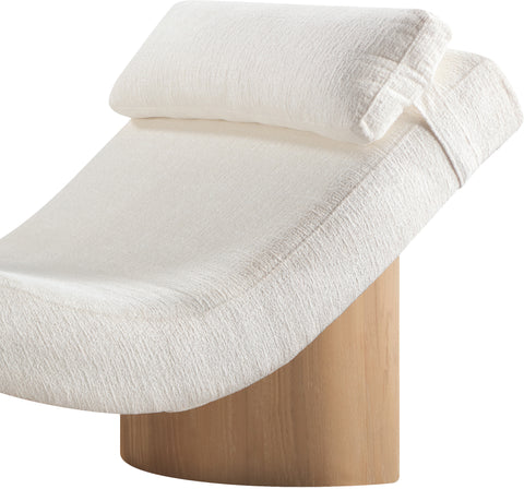 Rowan Cream Fabric Upholstered Chaise Lounge, 1 Piece