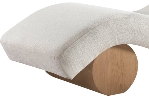 Rowan Cream Fabric Upholstered Chaise Lounge, 1 Piece