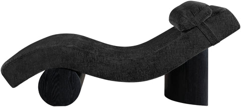 Rowan Black Fabric Upholstered Chaise Lounge, 1 Piece (Style 2)