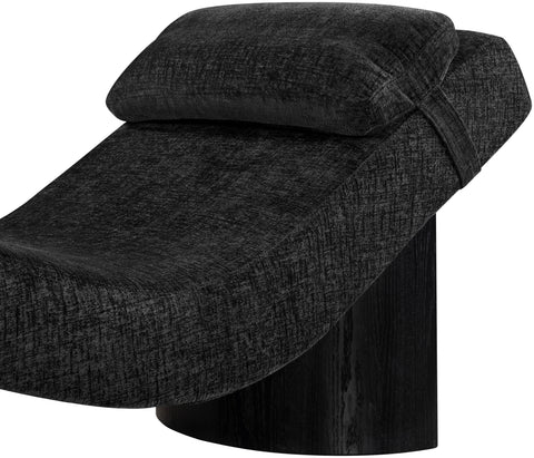 Rowan Black Fabric Upholstered Chaise Lounge, 1 Piece (Style 2)