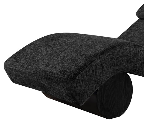 Rowan Black Fabric Upholstered Chaise Lounge, 1 Piece (Style 2)