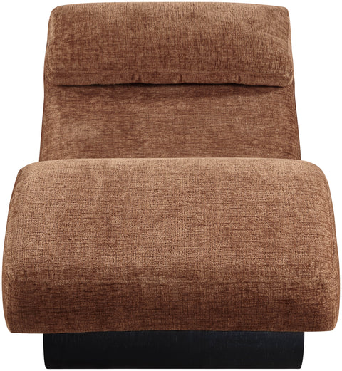 Rowan Cognac Fabric Upholstered Chaise Lounge, 1 Piece (Style 2)