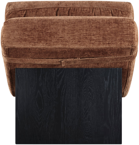Rowan Cognac Fabric Upholstered Chaise Lounge, 1 Piece (Style 2)