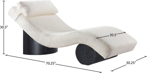 Rowan Cream Fabric Upholstered Chaise Lounge, 1 Piece (Style 2)