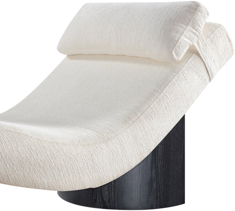 Rowan Cream Fabric Upholstered Chaise Lounge, 1 Piece (Style 2)