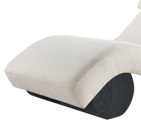 Rowan Cream Fabric Upholstered Chaise Lounge, 1 Piece (Style 2)