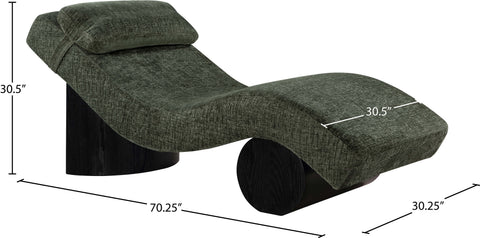 Rowan Green Fabric Upholstered Chaise Lounge, 1 Piece