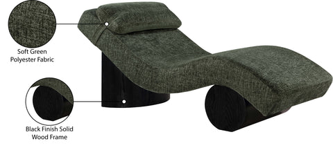 Rowan Green Fabric Upholstered Chaise Lounge, 1 Piece