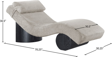 Rowan Grey Fabric Upholstered Chaise Lounge, 1 Piece