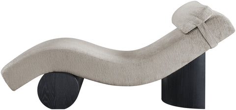 Rowan Grey Fabric Upholstered Chaise Lounge, 1 Piece