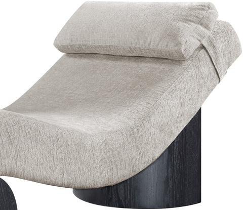 Rowan Grey Fabric Upholstered Chaise Lounge, 1 Piece
