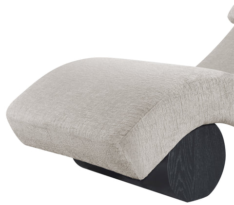 Rowan Grey Fabric Upholstered Chaise Lounge, 1 Piece
