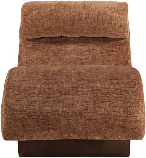 Rowan Cognac Fabric Upholstered Chaise Lounge, 1 Piece (Style 3)