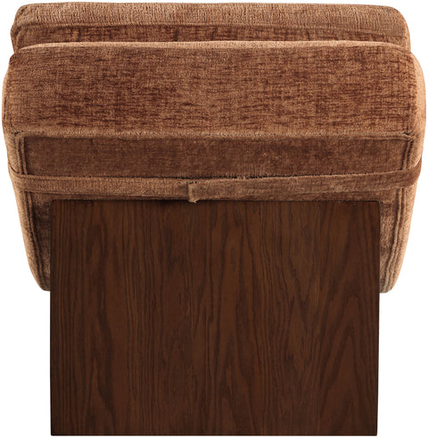 Rowan Cognac Fabric Upholstered Chaise Lounge, 1 Piece (Style 3)