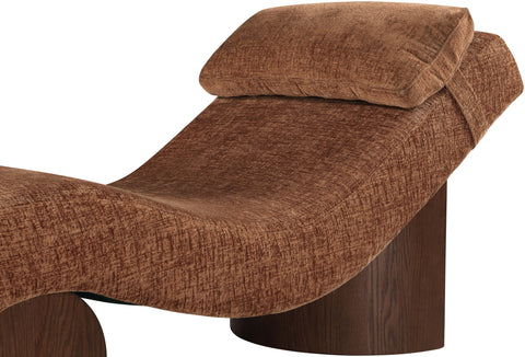 Rowan Cognac Fabric Upholstered Chaise Lounge, 1 Piece (Style 3)