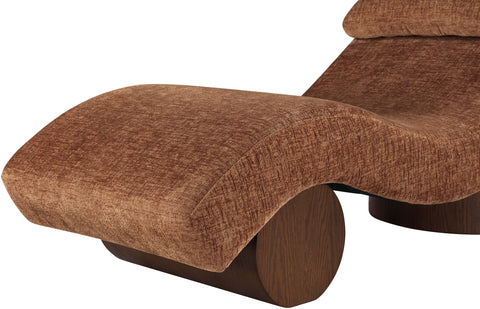 Rowan Cognac Fabric Upholstered Chaise Lounge, 1 Piece (Style 3)