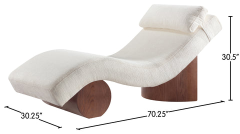 Rowan Cream Fabric Upholstered Chaise Lounge, 1 Piece (Style 3)