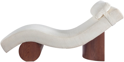 Rowan Cream Fabric Upholstered Chaise Lounge, 1 Piece (Style 3)