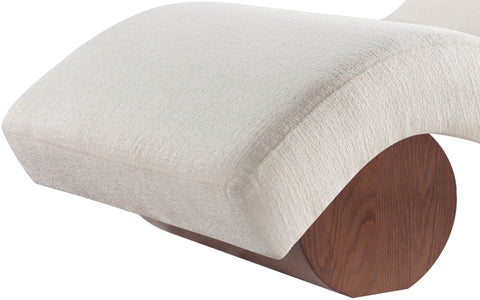 Rowan Cream Fabric Upholstered Chaise Lounge, 1 Piece (Style 3)