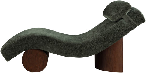 Rowan Green Fabric Upholstered Chaise Lounge, 1 Piece (Style 2)