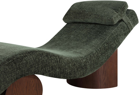 Rowan Green Fabric Upholstered Chaise Lounge, 1 Piece (Style 2)