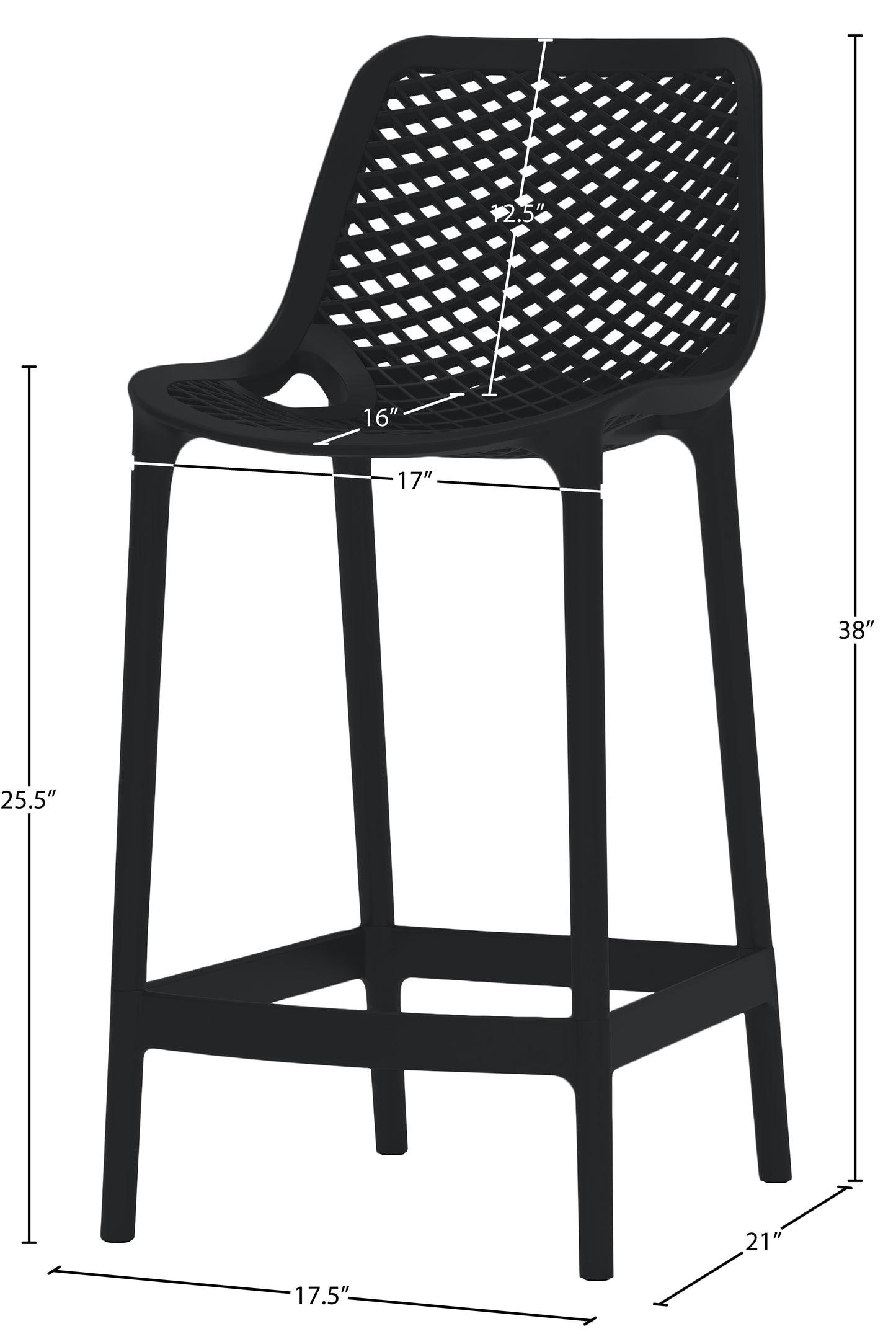 jayce black outdoor patio stool black