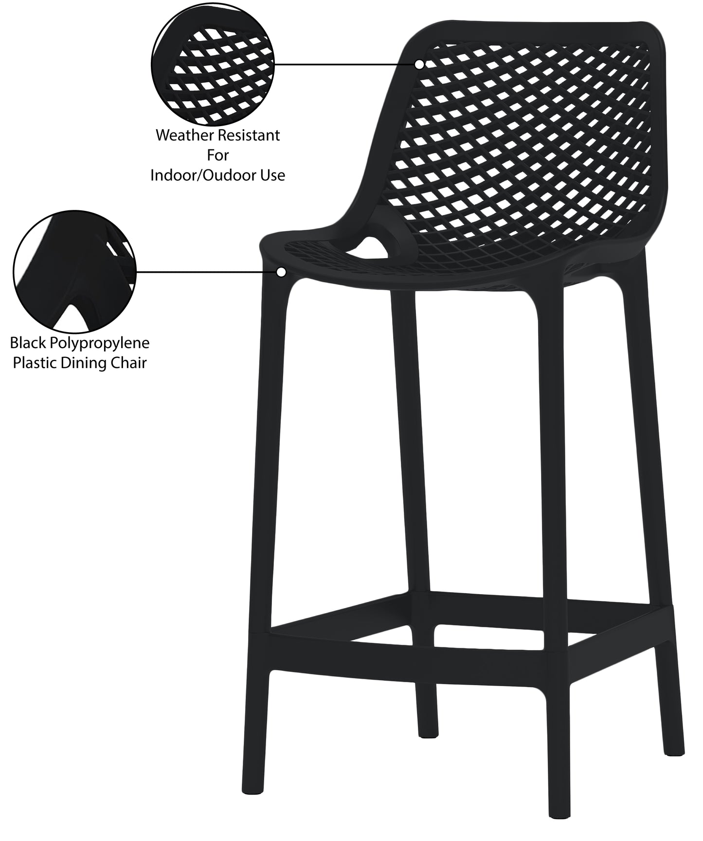 jayce black outdoor patio stool black