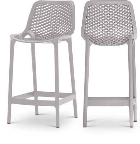 Harlow Grey Plastic Outdoor Patio Stool, 4-Piece