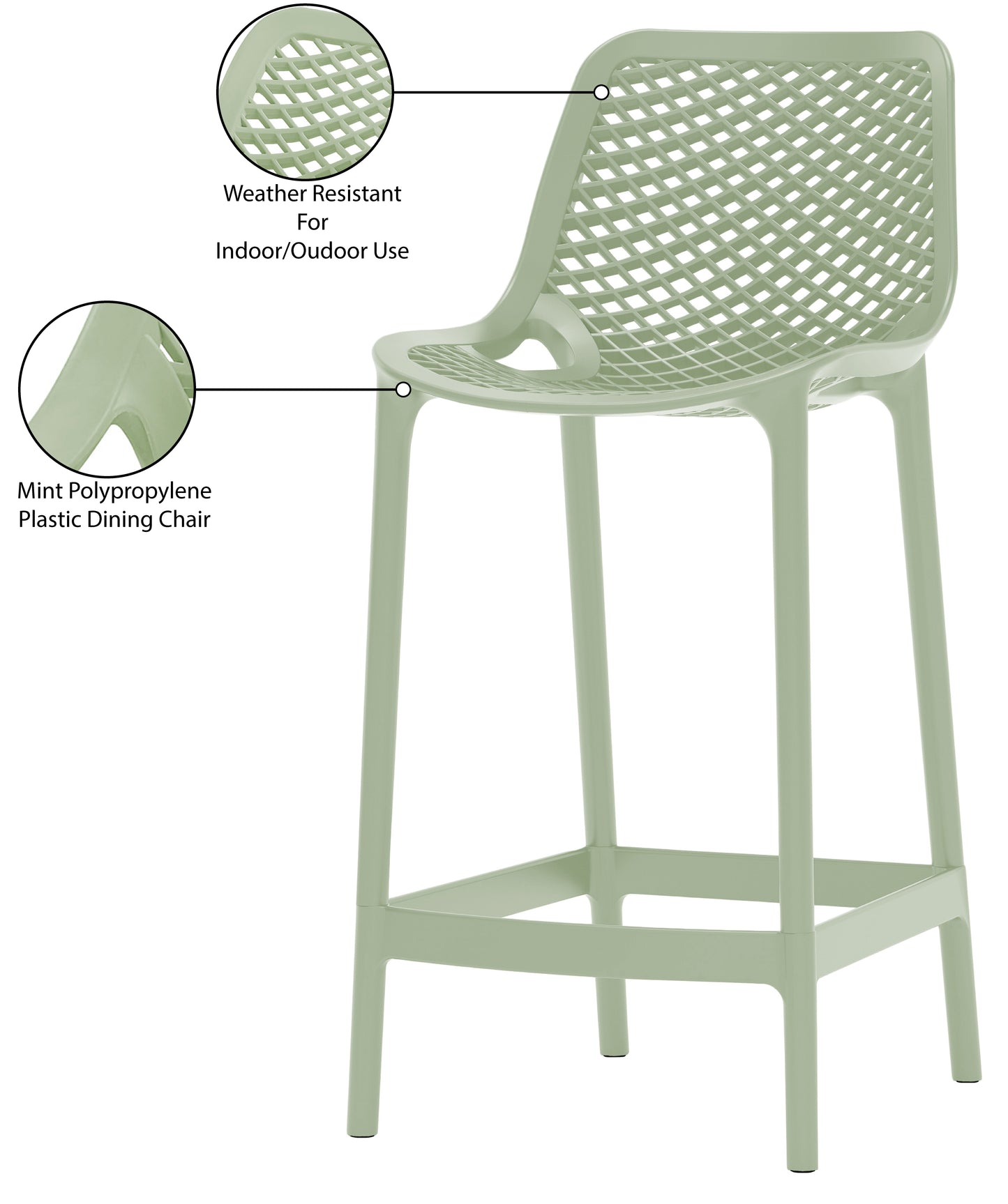 jayce mint outdoor patio stool mint