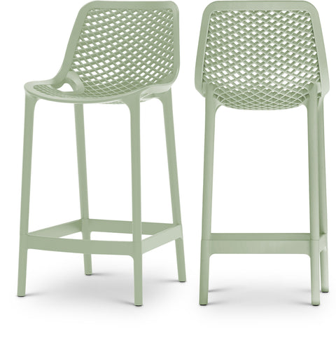 Harlow Mint Plastic Outdoor Patio Stool, 4-Piece