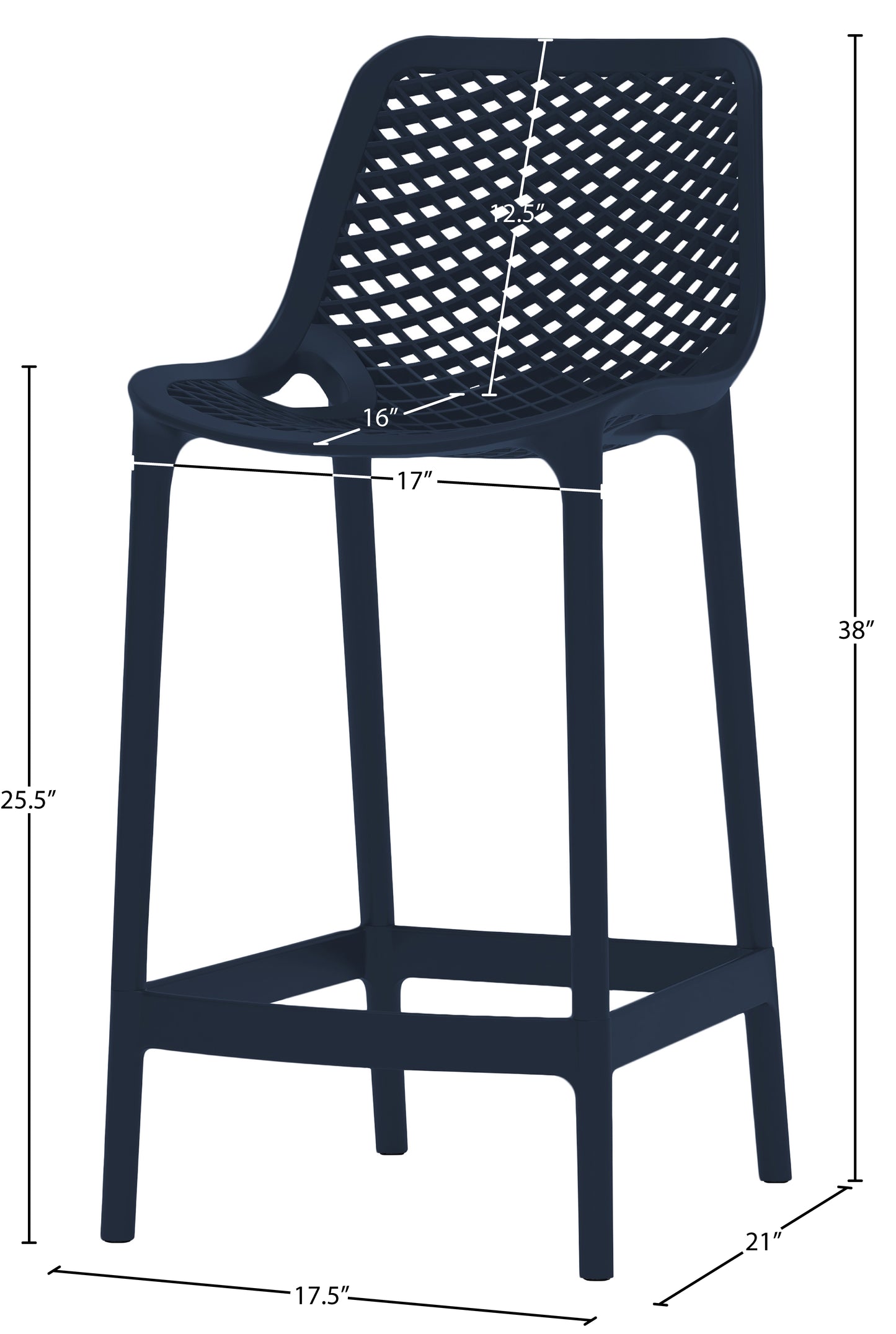 jayce navy outdoor patio stool navy