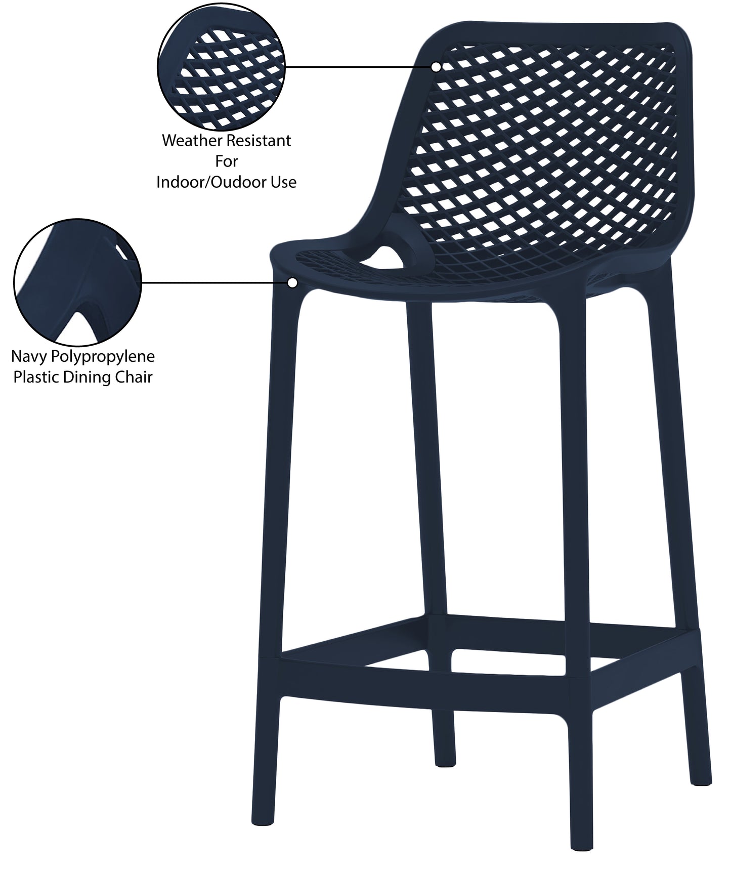 jayce navy outdoor patio stool navy