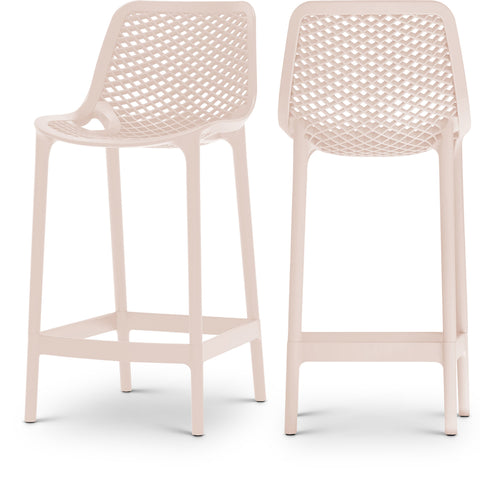 Harlow Pink Plastic Outdoor Patio Stool, 4-Piece