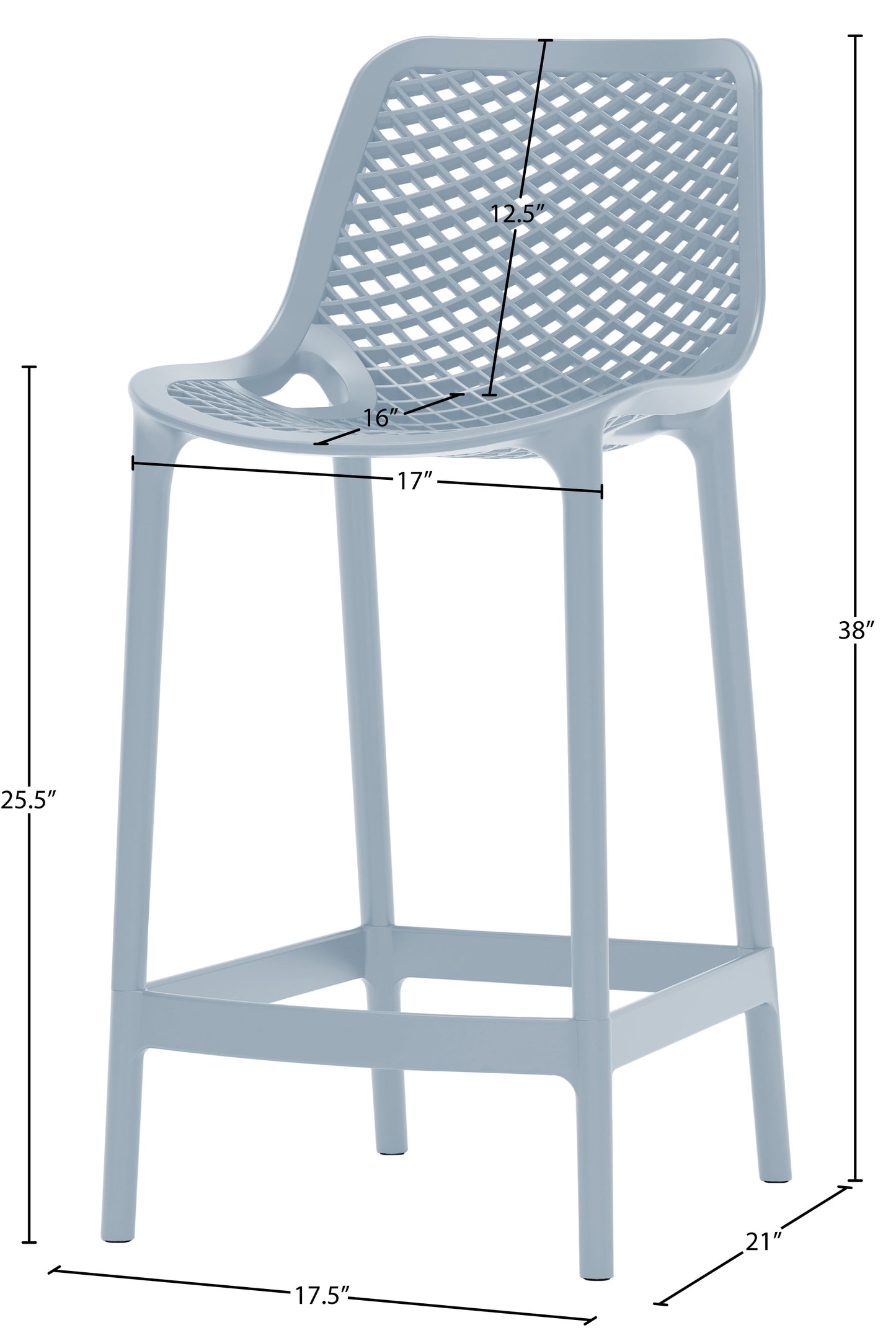 jayce sky blue outdoor patio stool skyblue