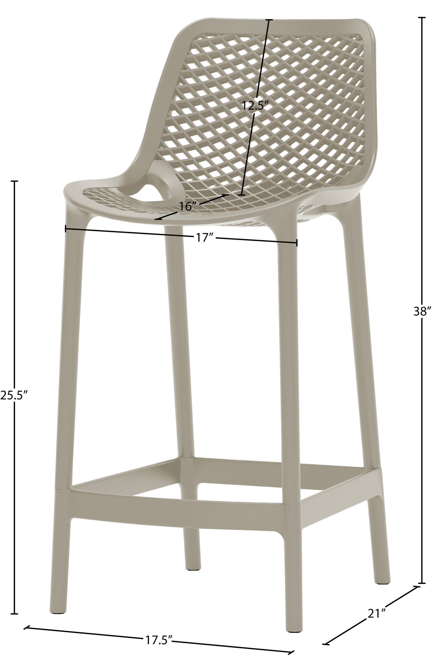 jayce taupe outdoor patio stool taupe