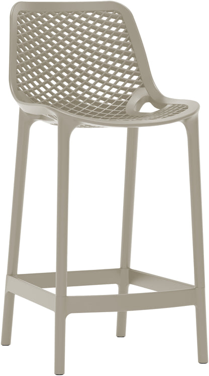 Jayce Taupe Outdoor Patio Stool Taupe