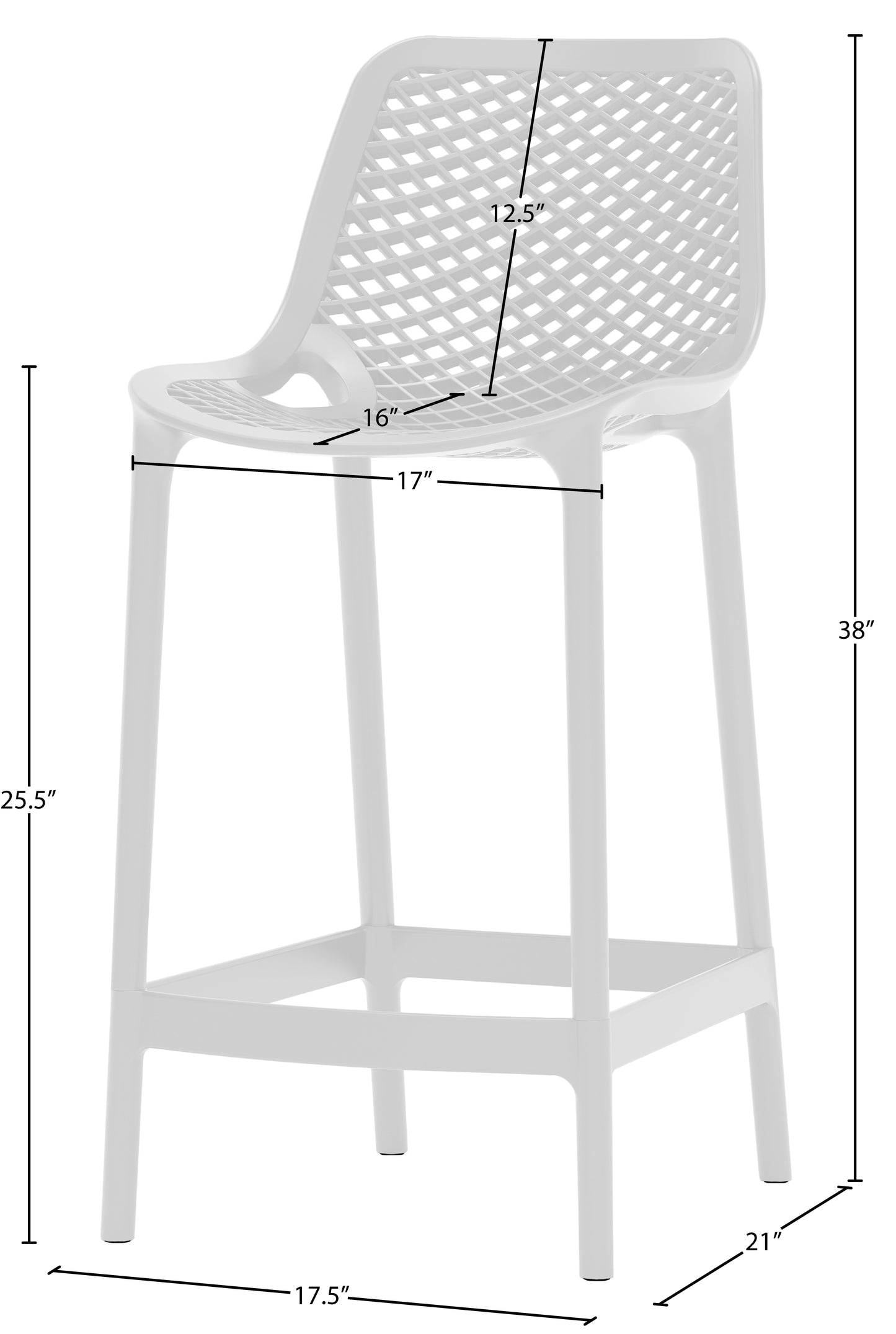 jayce white outdoor patio stool white