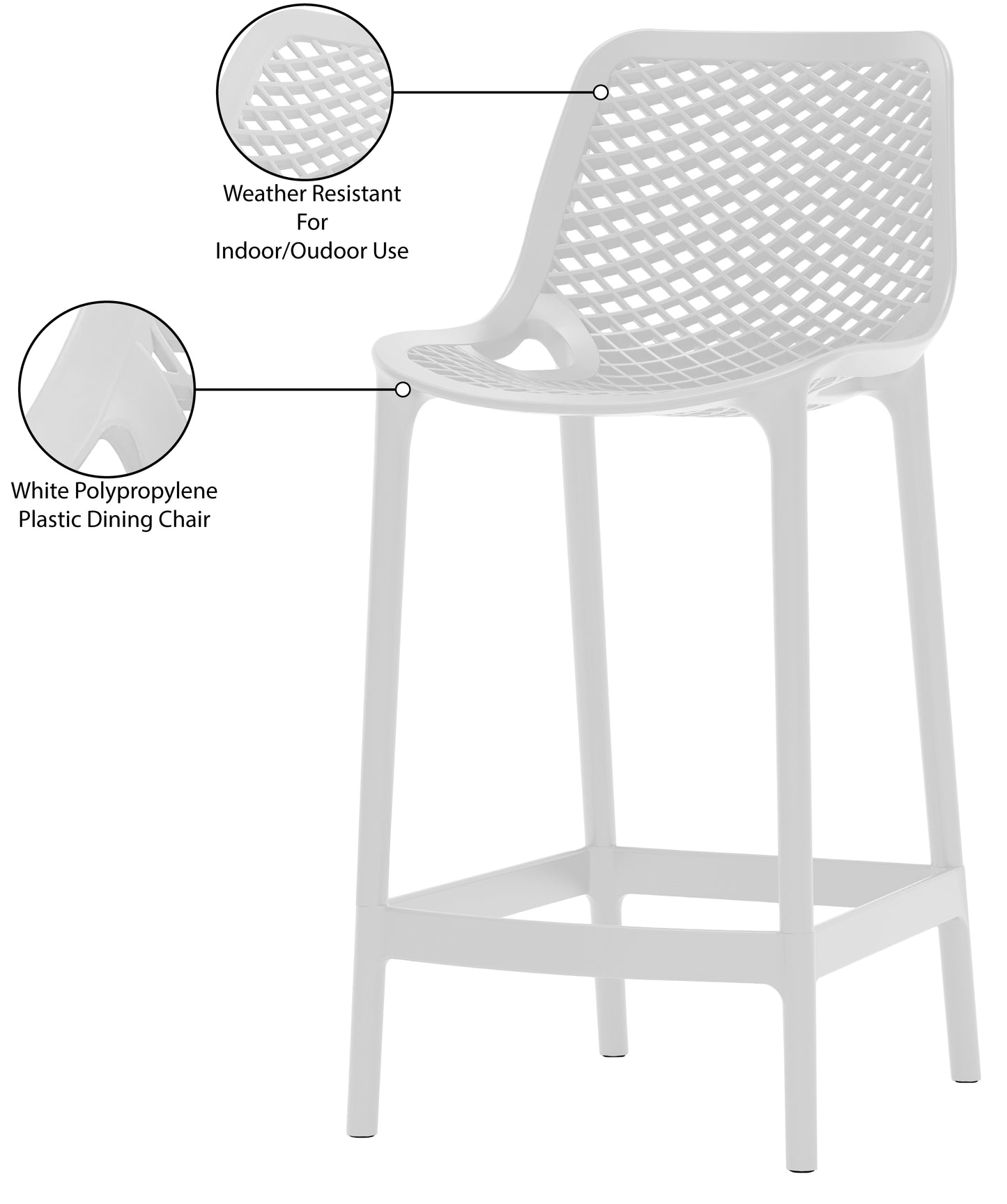 jayce white outdoor patio stool white