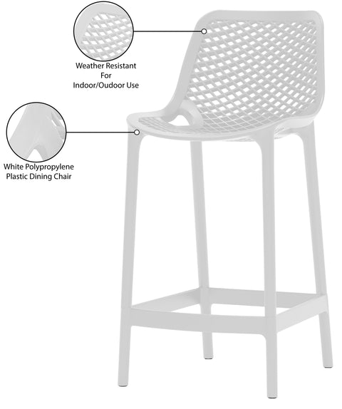 Jayce White Outdoor Patio Stool White