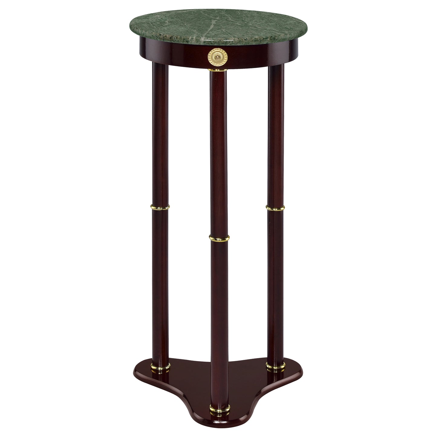 grant round marble top accent side table merlot